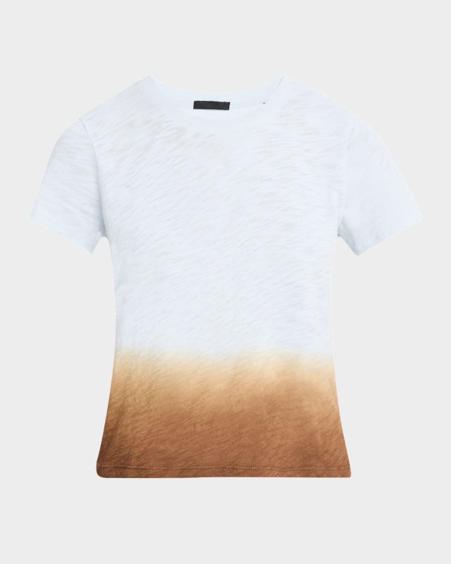 Dip-Dye Slub Jersey Cropped School Boy T